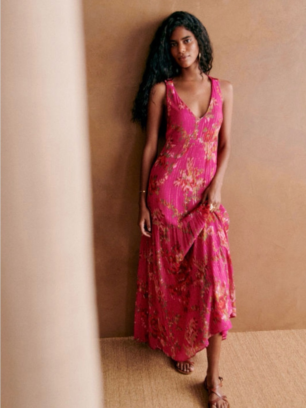 Sézane Titania Dress in Fuschia